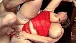 BBW in lingerie has sex with an eager cock porn video